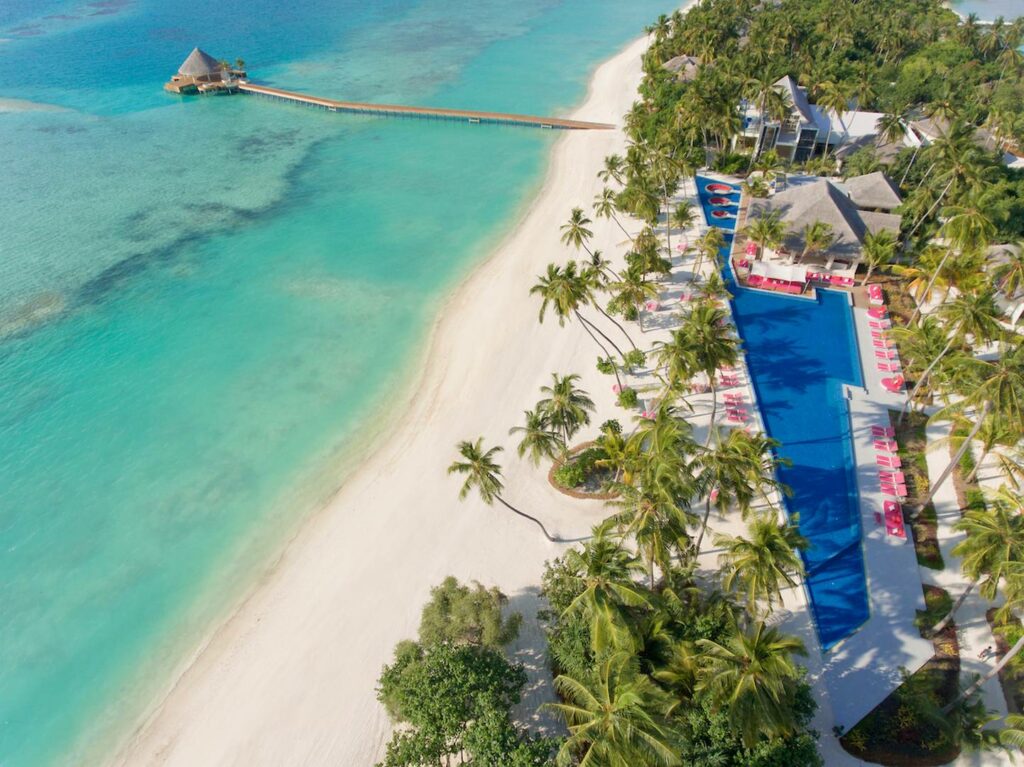 Vista aérea do Kandima Maldives Resort