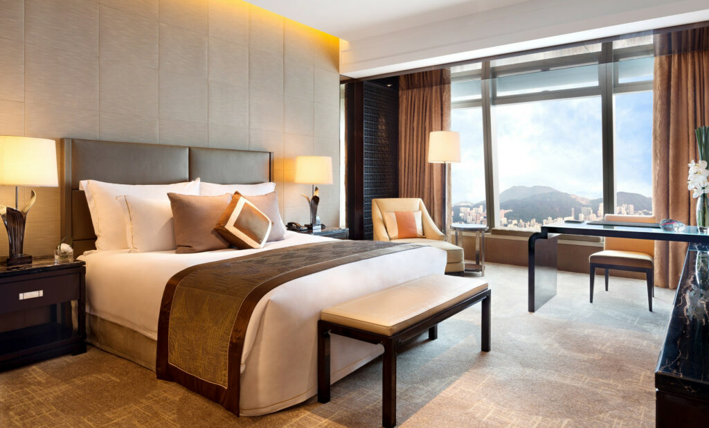 Ritz Carlton Hong Kong Deluxe Victoria Harour Pokój Sypialnia