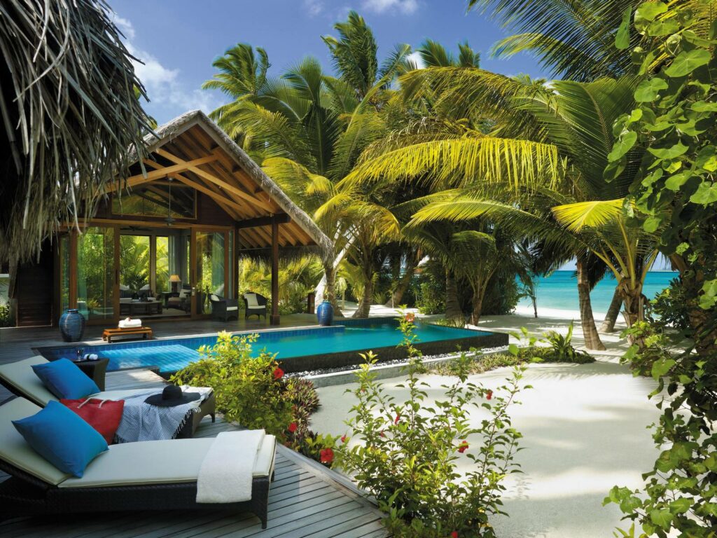 Shangri La Villingili Maldives Resort Villa con vistas al mar