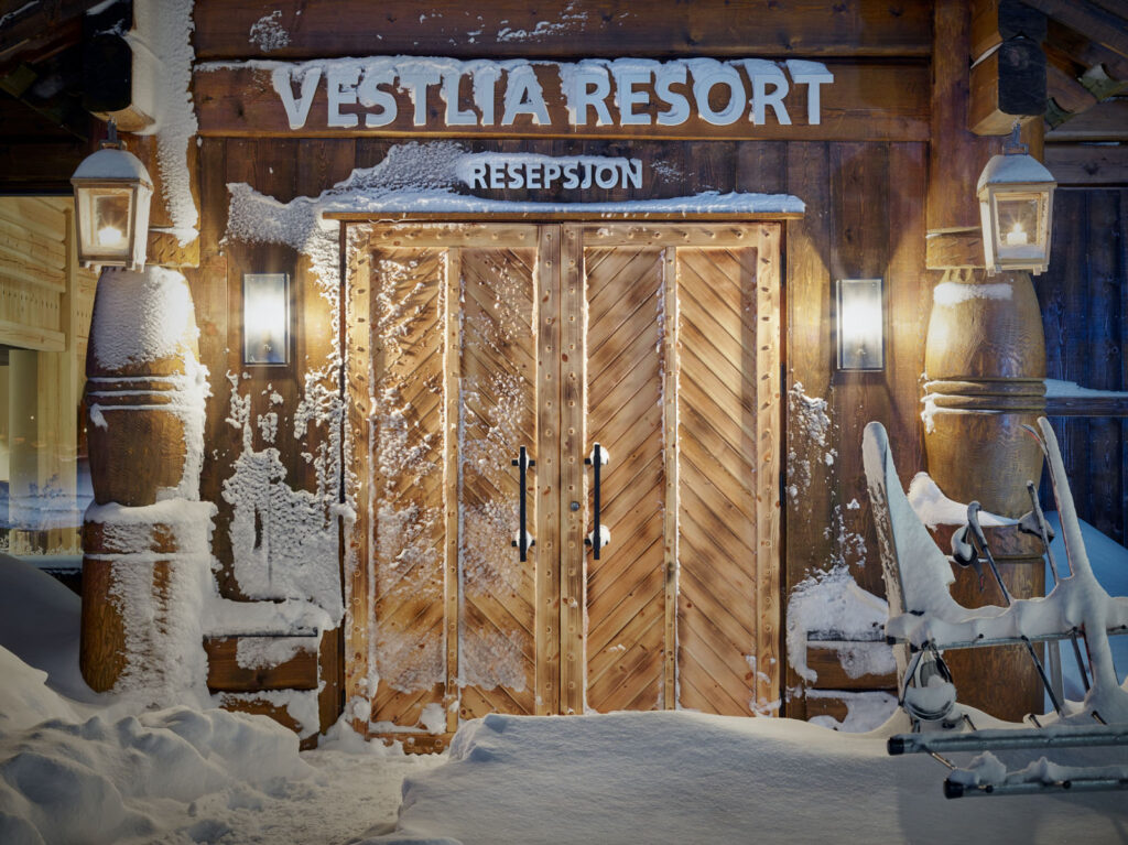Wejście do hotelu Vestlia Resort Norway
